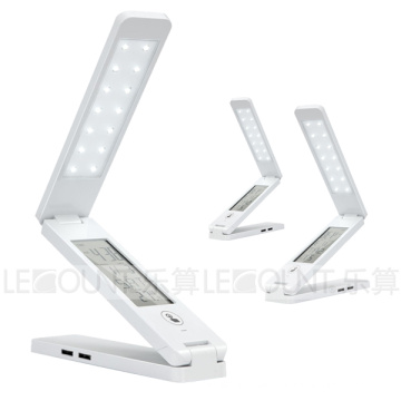 Touch Panel Portable & Foldable & Rechargeable LED Tischlampe mit USB Hub und LCD Kalender (LTB763)